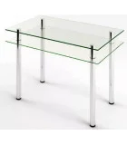 Glass dining table D-03-1 with tempered glass and chrome legs order